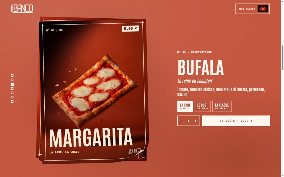 Aperçu v2 : pile d’affiches de pizzas